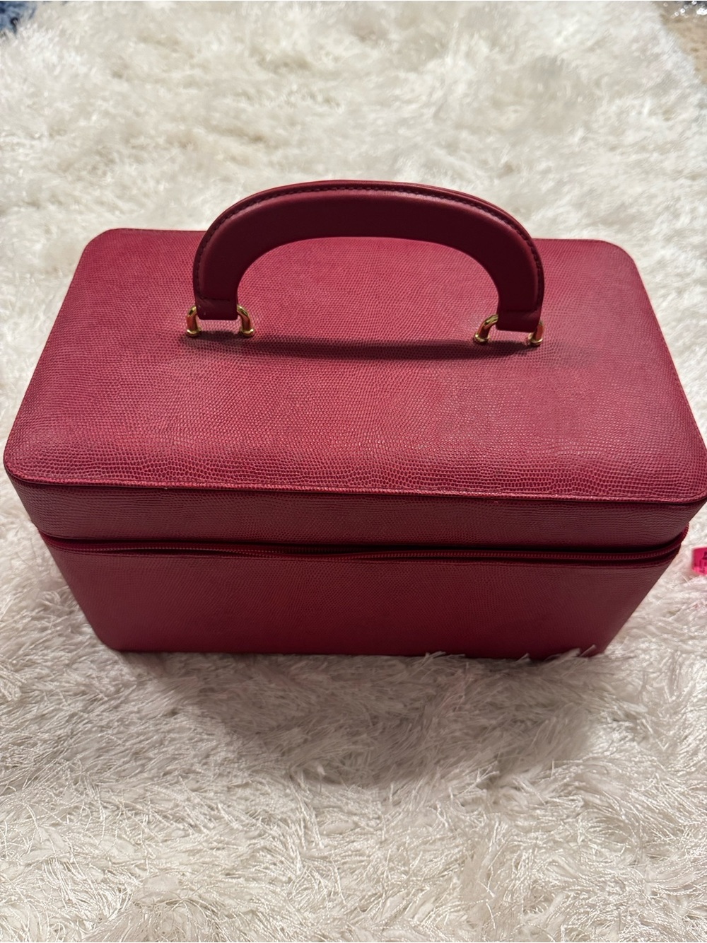 Estee Lauder Wine-Red Structured Train Case